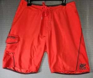 Rip Curl Overthrown Boardshorts Mens 33 Red Lifeguard Surf Surfer Baggies - Picture 1 of 11