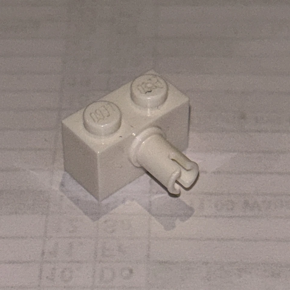 LEGO 2x Stein mit 1 Pin weiß White Brick Modified 1x2 with Pin 2458 4160228 - Bild 1 von 1