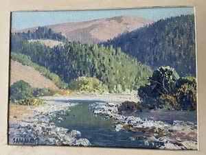 SIGNED Petrolia, California OIL PAINTING by CARL SAMMONS: MATTOLE RIVER Scene - Picture 1 of 7