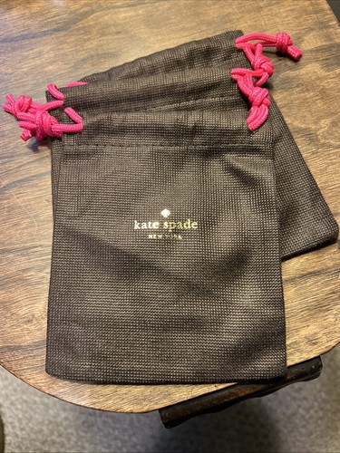 Kate Spade Sacchetto Polvere Gioielli Marrone Rosa Sacchetto con Coulisse 4 5x5 5 Set 3