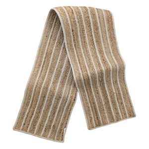 Large Jute Table Runner Brown Tan Cream Woven 80"x15" Heavyweight Farmhouse Chic - Picture 1 of 7