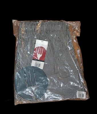Chefworks ESSENTIAL BAGGY CHEF PANTS Small Check Houndstooth NBCP SZ SMALL Bl/WH - Image 1 of 4