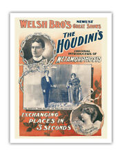 The Houdini’s - Harry and Beatrice Houdini - Vintage Magic Poster 1894