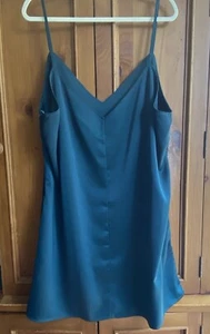 NWT Nasty Gal Green Teal Satin Mini Slip Dress Party US size 20 party - Picture 1 of 18