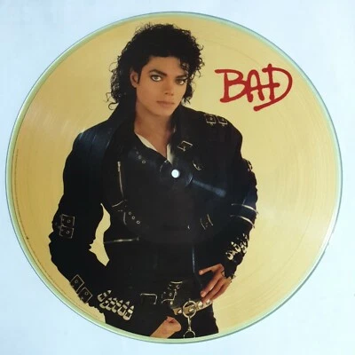 MICHAEL JACKSON - 'Bad' 12" Vinyl LP Record 1987 RARE YELLOW PICTURE DISC, EPIC - Image 1 of 4