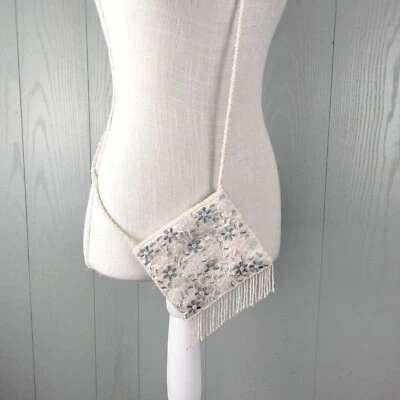 Винтажная сумка через плечо La Regale с бисером сумочка бахрома девчачья женская богемное ар-деко - Изображение 1 из 4