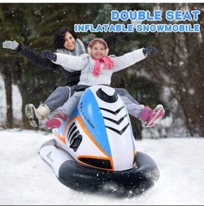 Inflatable Snowmobile Snow Sled- 71 Inch Giant Snow Tube - Picture 1 of 5