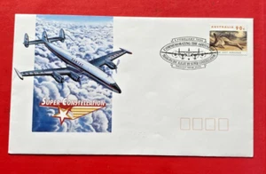 1996 AUSTRALIA THE ARRIVAL OF TRANS-PACIFIC FLIGHT BY SUPER CONSTELLATION COVER - Picture 1 of 2