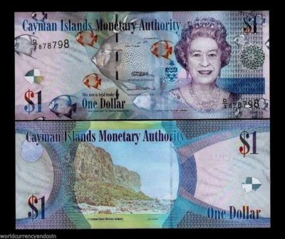 CAYMAN ISLANDS 1 DOLLAR 2010 x 10 Pcs Lot Bundle QUEEN FISH UNC CURRENCY NOTE - Image 1 of 2
