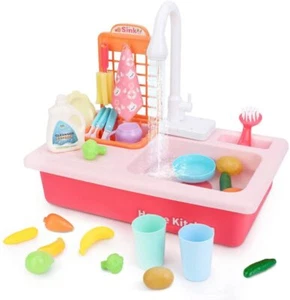 Kitchen Sink Toys Electric Dishwasher with Running Water Playing Toy Children - Picture 1 of 10