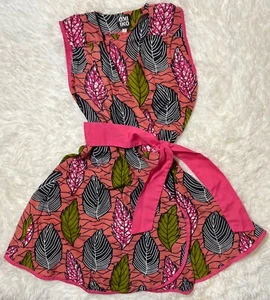 Girls African wrap dress by IKO IKO leaf print ▪︎Size 5/6▪︎ EUC - Picture 1 of 5