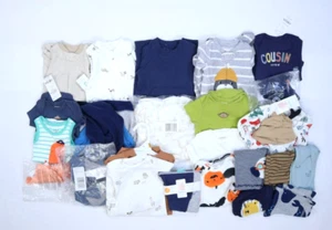 Carter's Bulk Lot Of 25 Boys Size 0 3 Month Mix Seasons Tops Bottoms One Pieces - Picture 1 of 8