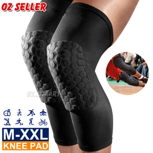 Knee Leg Long Sleeve Protector Support Brace Honeycomb Pad Basketball Crashproof - Picture 1 of 11