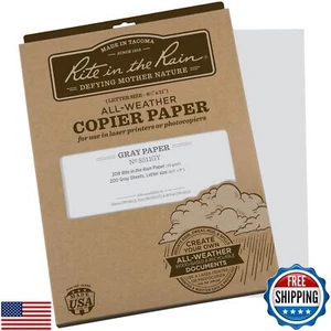 Rite in the Rain Weatherproof Copier Paper, 8.5" x 11", 20# Gray, 200 Sheet P - Picture 1 of 5