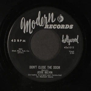 JESSE BELVIN: by my side / don't close the door MODERN 7" Single 45 RPM - Picture 1 of 2