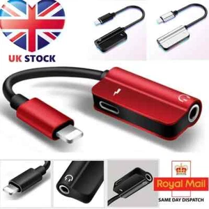Conector de auriculares adaptador auxiliar de 3,5 mm y cargador para iPhone 14 13 12 11 X 8 Stock en el Reino Unido - Imagen 1 de 5
