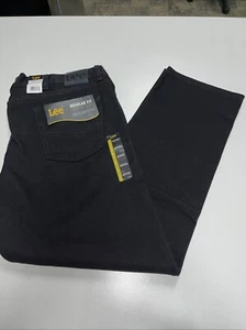 New Mens Lee Jeans 40 X 30 Black Regular Fit Straight Leg Cotton Denim - Picture 1 of 4
