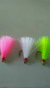 12 Pompano Jig Teasers 3 Color Choice Fly Teasers , O’shaughnessy #2 STRONG HOOK - Picture 1 of 2