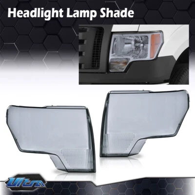 Fit For 2009-2014 Ford F150 Headlight Headlamp Replacement Lens Smoked - Image 1 of 4