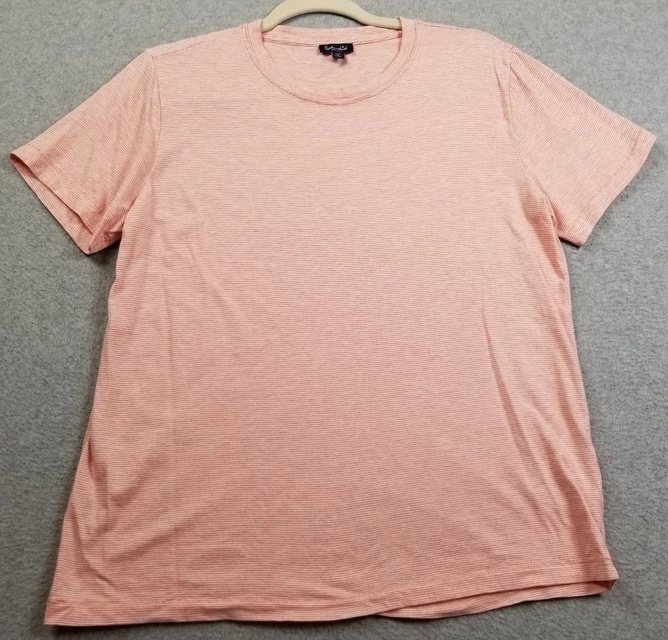 Espléndida Camiseta Para Mujer Mediana M Rosa Blanco Rayas Mangas Cortas Camiseta Elastizada Foto 1 de 4