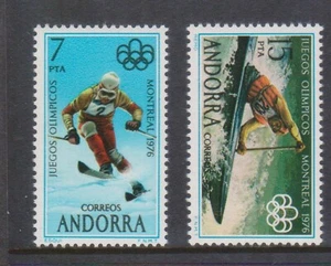 (F60-54) 1976 Europe ANDORRA 2stamps Winter Olympics (BD) - Picture 1 of 1