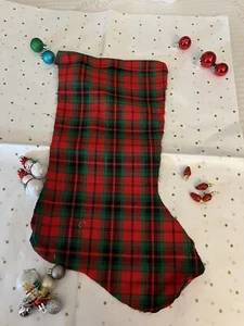 bucilla Christmas Stocking With Stripes On Red fabric liner - Picture 1 of 2