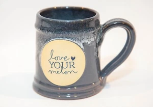 Deneen Pottery Coffee Mug - Love Your Melon - Gray American Made - Picture 1 of 11