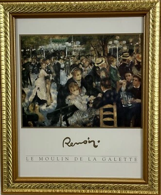 Pierre-Auguste Renoir Bal du moulin de la Galette 印花带框巴黎夜生活 — 第 1/4 张图片