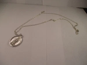 Vintage Large Guadalupe Virgin Mary Sterling Silver Virgin Mary Pendant 21 Grams - Picture 1 of 12