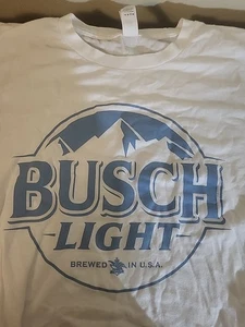 🍺 Camiseta Busch Light Logo Cerveza Tultex Grande - Camiseta Gráfica Blanca Elaborada en EE. UU. - Imagen 1 de 3