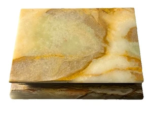 Vintage Onyx Marmor Schmuckschatulle chilenisch robust 4 Pfund 7”x5” - Bild 1 von 8