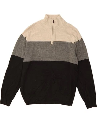 Suéter Jersey DOCKERS Mujer Cremallera Cuello Reino Unido 16 Grande Negro Bloque de Color VK12 Foto 1 de 3