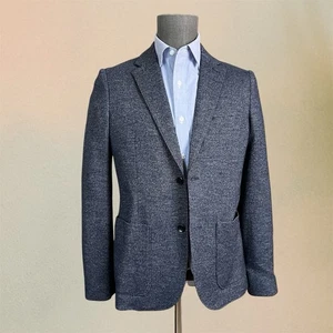 Good Man Brand Unstructured Knit Wool Blend Twill Navy Blazer Size Medium 38 R - Picture 1 of 7