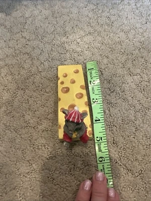 ВИНТАЖНЫЙ ДВЕРНОЙ ОГРАНИЧИТЕЛЬ - МЫШЬ НА ШВЕЙЦАРСКОМ СЫРЕ ЧУГУН   - Изображение 1 из 4