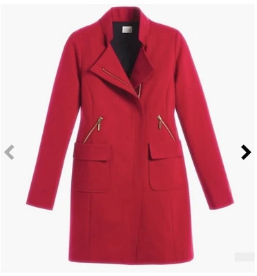 Nuevo Abrigo Chaqueta Ponte Elegante Renacimiento Chico's Talla:1 (M) Cremallera Roja Dorada Foto 1 de 4