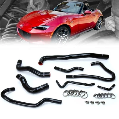HPS Black Silicone Radiator+Heater Hose Kit For 16-25 Mazda MX-5 Miata 2.0L ND - Image 1 of 2
