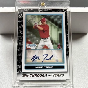 MIKE TROUT Topps BLACK PARALLEL 1st FIRST Bowman Chrome Auto RP Card ❌ SP /299 - Picture 1 of 5