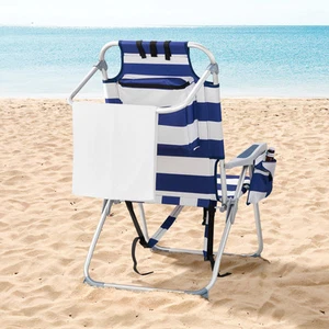 Backpack Beach Camping Chair, Aluminum 600D Polyester Fabric with Cup Holder - Picture 1 of 15
