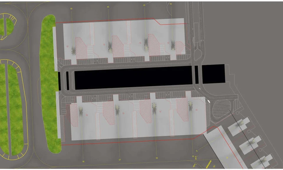 Herpa Wings 527354 Amsterdam Pier G Foglio di Terra 110 x 65 cm 1:500 - Immagine 1 di 1