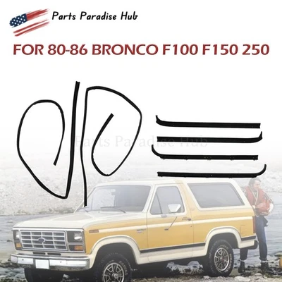 Window Sweep & Run Channel Weatherstrip Seals Set For 80-86 Bronco F100 F150 250 Foto 1 de 4