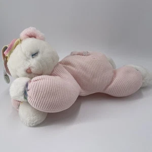 Vintage Eden Plüsch Thermo Waffelmuster Bär schlafend rosa verliebter Pyjama gestreift Mütze - Bild 1 von 16
