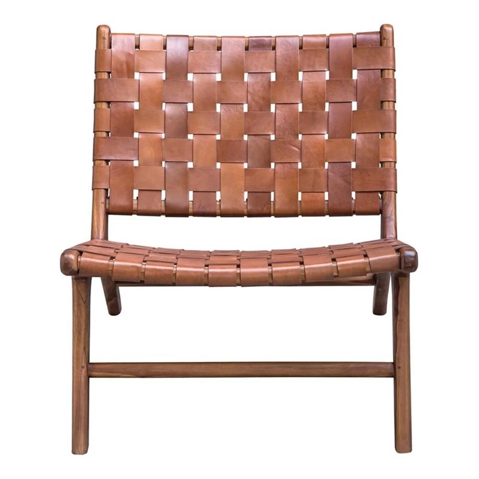 Uttermost Plait Woven Leather Accent Chair