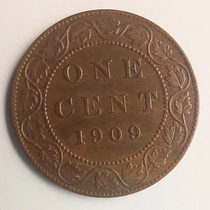 Canada 1909 Large One Cent Canadian Coin King Edward VII Copper (A) - Picture 1 of 4