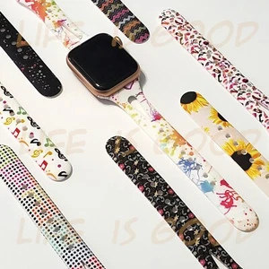 Cinturino multicolore in silicone morbido/Apple Watch Series 9, 8, 7, 6, 5, 4, 3, 2, 1, SE - Foto 1 di 10