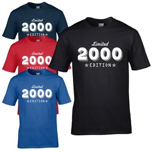 Limited Edition 2000 T-Shirt Born 25th Year Birthday Age Present Funny Mens Gift - Picture 1 of 6