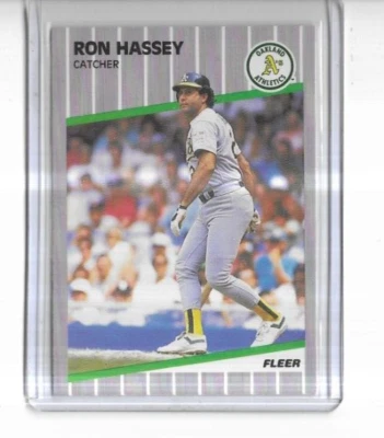 1989 Fleer #9 Ron Hassey Oakland Athletics - Image 1 of 2