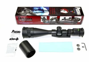 PRESMA 6-24x50 Rifle Scope with Rings MIL-DOT Illum. Long Distance Sunshade AO - Picture 1 of 3