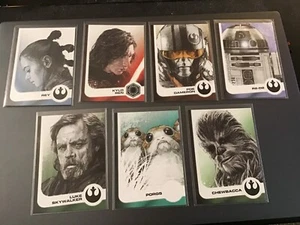 Star Wars Reise zu den letzten Jedi Illustrierte Figuren Insert Komplettsatz 14 - Bild 1 von 2