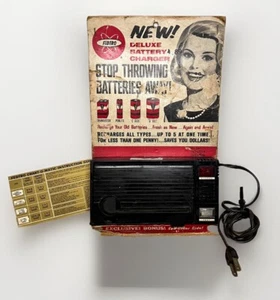Caricabatteria vintage Fedtro con supporto in cartone originale, 1965 - Foto 1 di 12