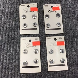 Vintage Lansing 16 Sewing Buttons Gray 7/16” Round 4 Hole - Picture 1 of 7